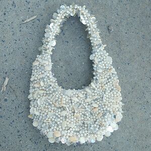 Shell Faux Pearl Beaded Shoulder Bag Purse Small Mermaidcore Coastal Chic